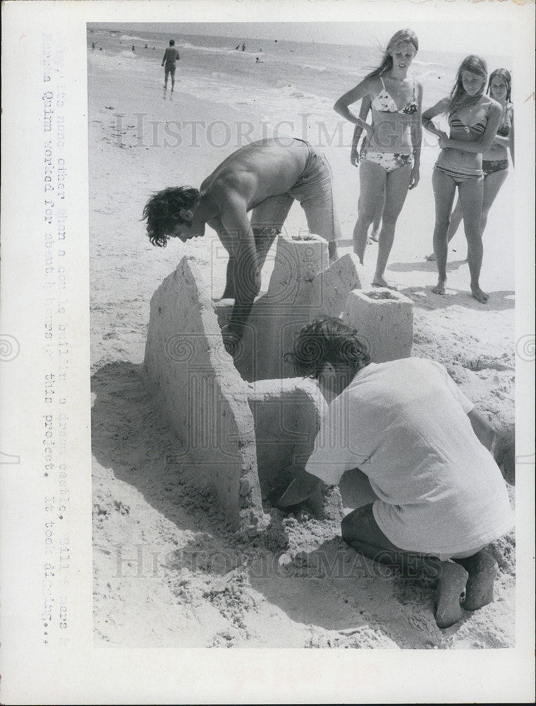 1971 Press Photo Sand Castle by Marsha Quinn and Bill Somers, Pas A Grille Beach - Historic Images