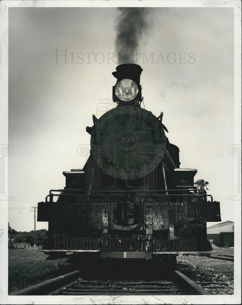 1977 Press Photo Engine No 203 Of The Orange Belt Express At San Antonio - Historic Images