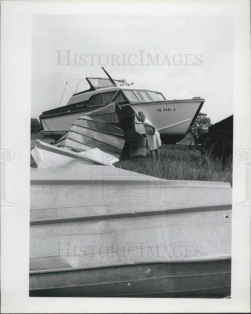 1964 Press Photo Boat Tornado Damage Florida - Historic Images