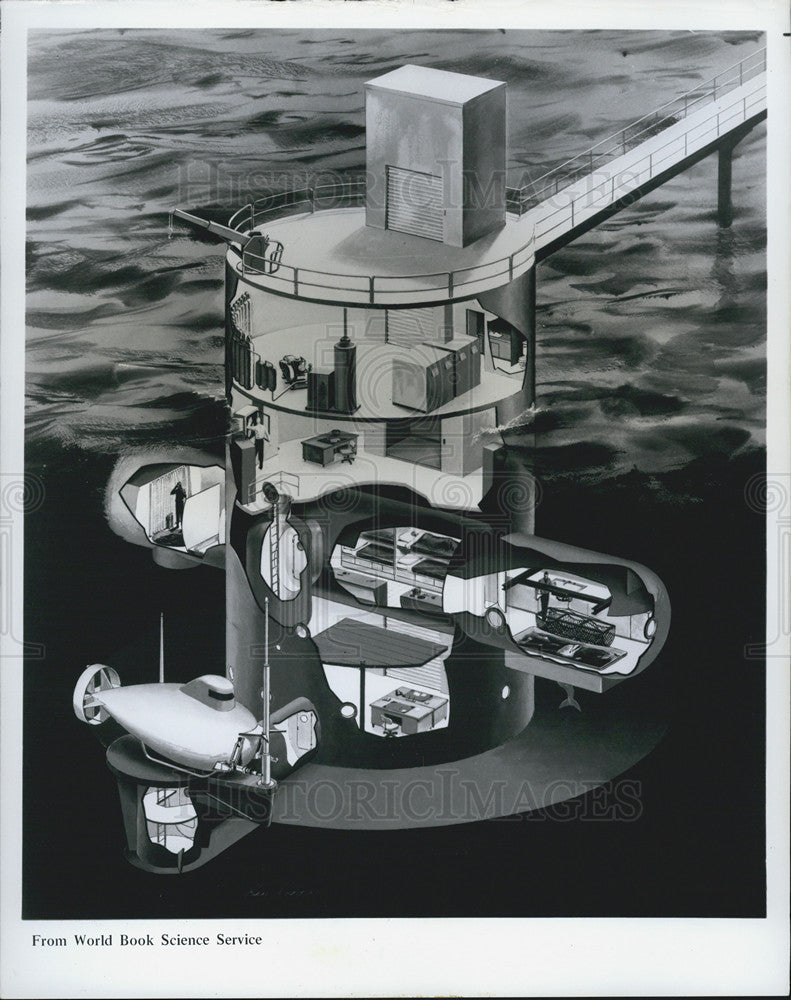 1970 Press Photo Diagram Shallow Water Research Station - Historic Images