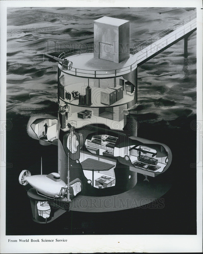 1970 Press Photo Diagram Shallow Water Research Station - Historic Images