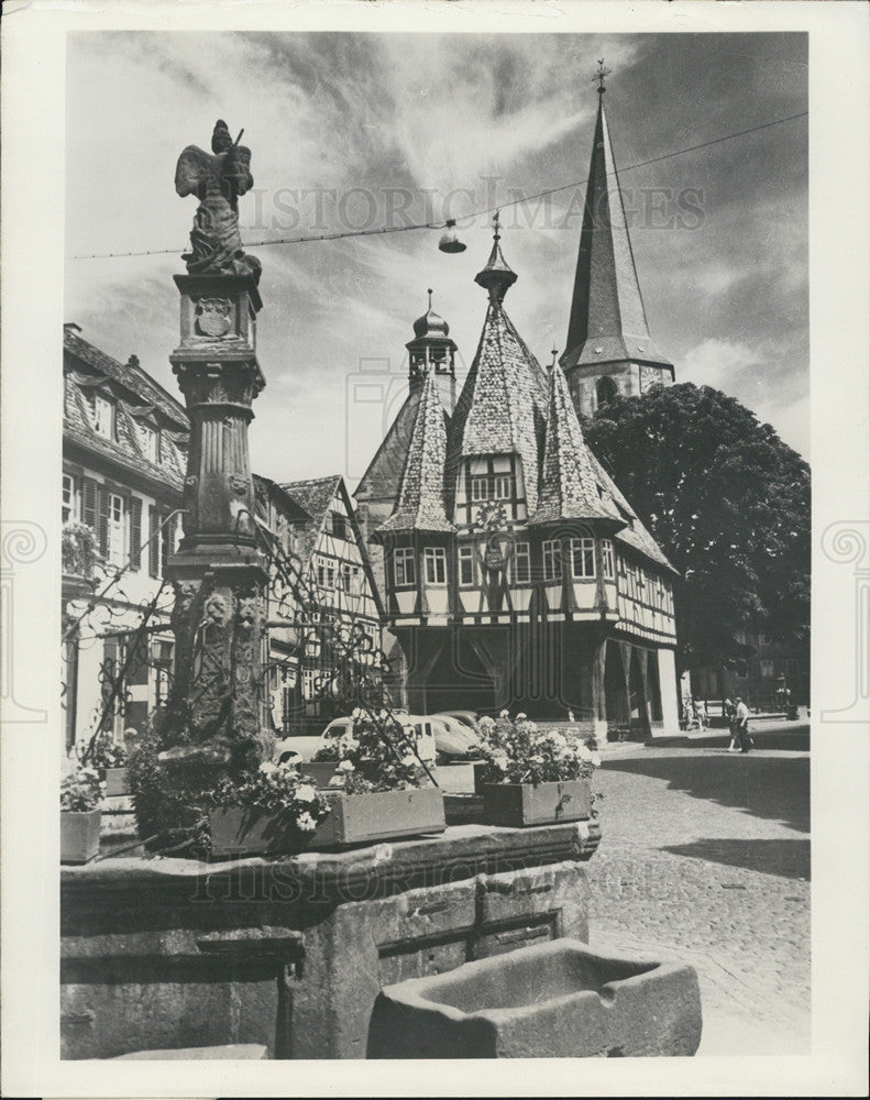 1964 Press Photo 15th century city hall in Michelstadt. - Historic Images