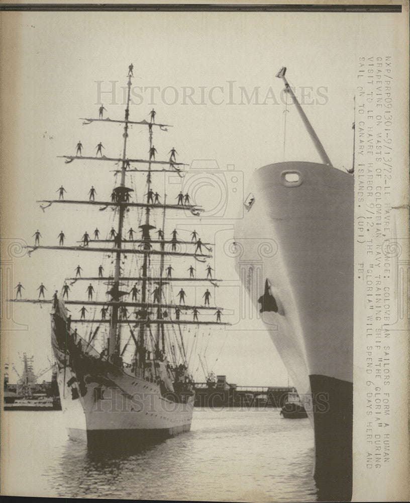 1972 Press Photo Colombian Ship Gloria - Historic Images