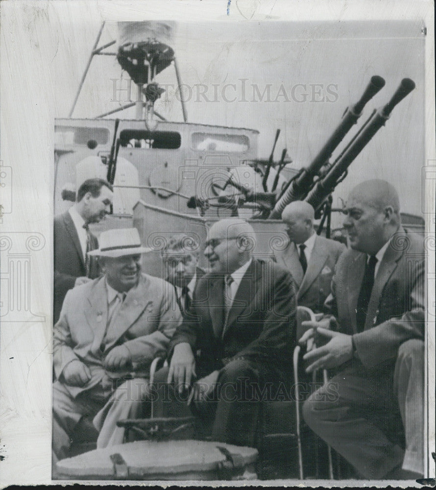 1959 Press Photo Nikita Khrushchev, Wladyyslaw Gomulka, Joseph Cyrankiewicz - Historic Images