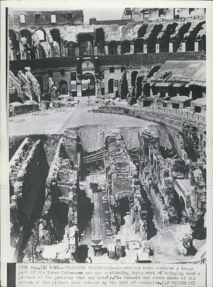 1938 Press Photo of workers excavating Roman Coliseum - Historic Images