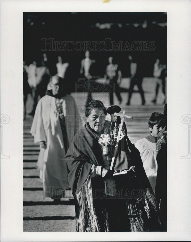 1985 Press Photo Tesque Indians. - Historic Images