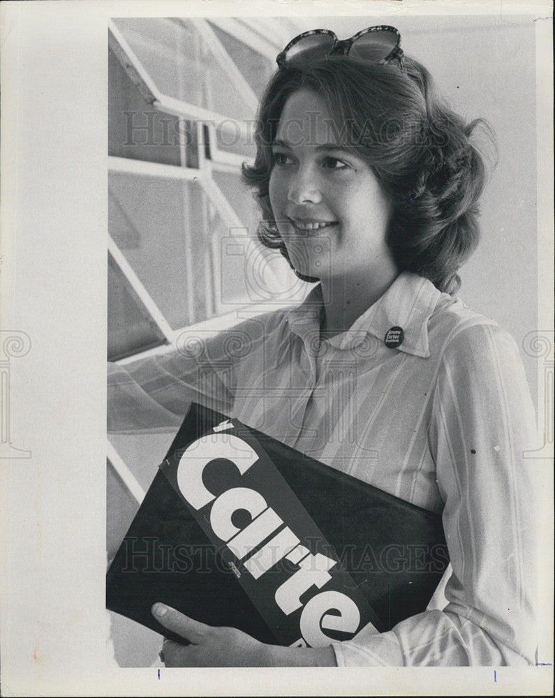 1976 Press Photo Mary Lee Christian Volunteer Jimmy Carter Presidential Campaign - Historic Images