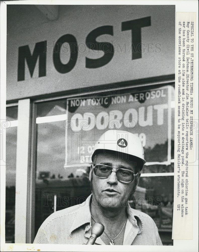 1978 Press Photo Jim Meisler Civil Defense Director of Bay County - Historic Images