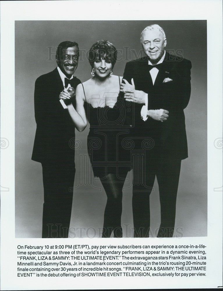 1989 Press Photo Frank Sinatra Liza Minnelli Sammy Davis Jr. In Showtime Special - Historic Images