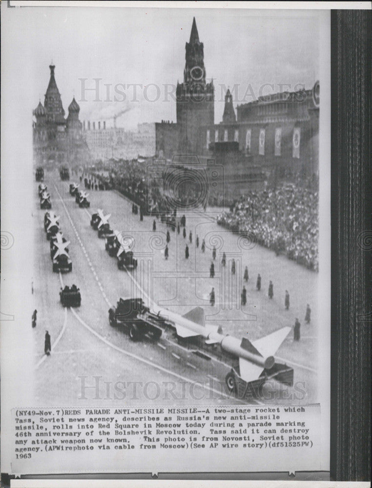 1963 Press Photo two stage rocket Tass Soviet anti- missile missile - Historic Images