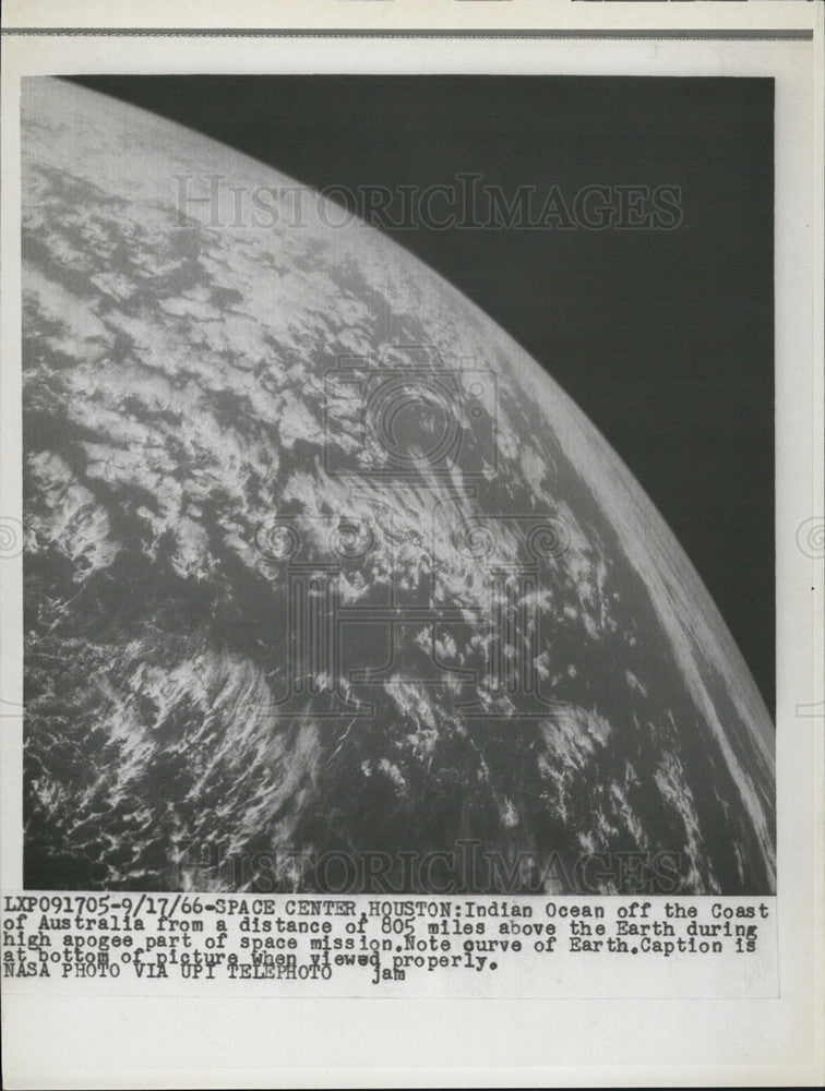 1966 Press Photo Space View of Indian Ocean - Historic Images