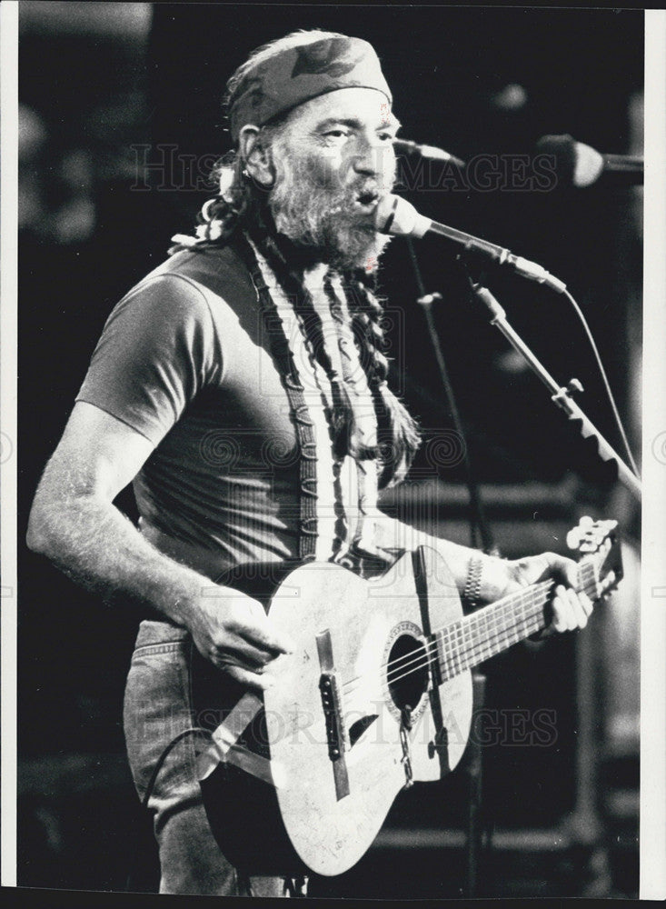 1987 Press Photo Willie Nelson - Historic Images