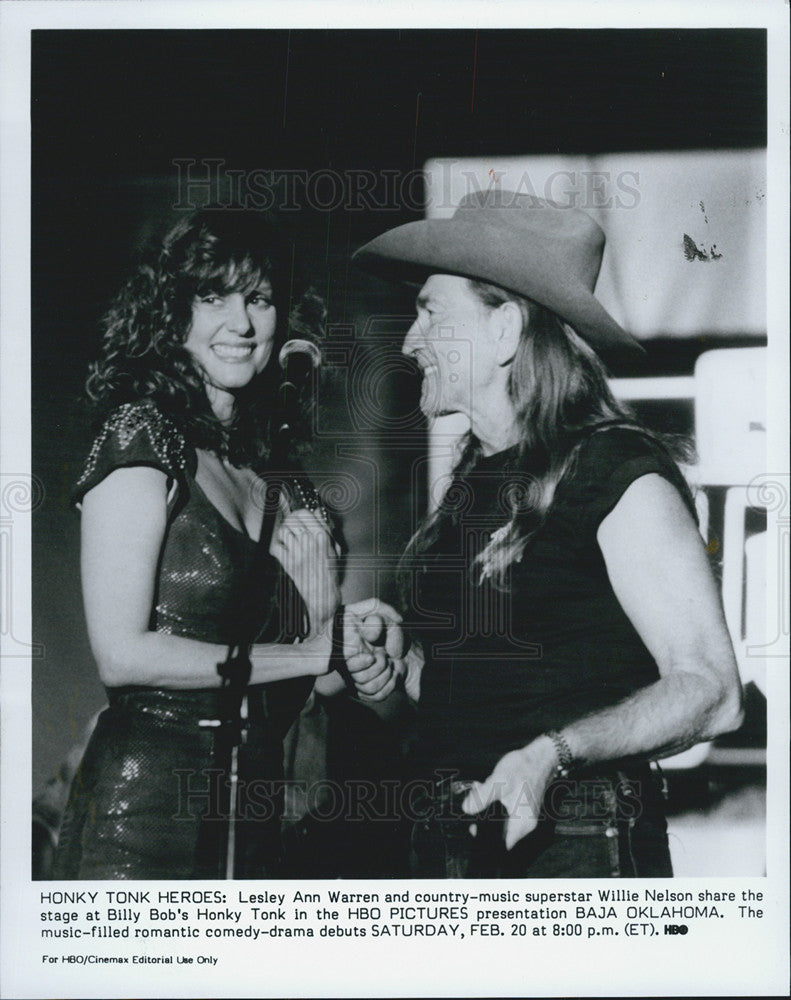 1988 Press Photo Lesley Ann Warren Willie Nelson Country Singer Baja Oklahoma - Historic Images