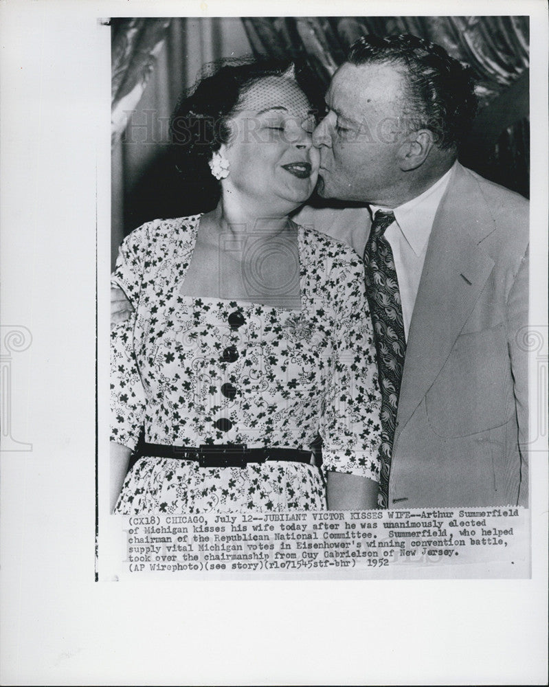 1952 Press Photo Arthur Summerfield Wins Election Republican National Committee - Historic Images