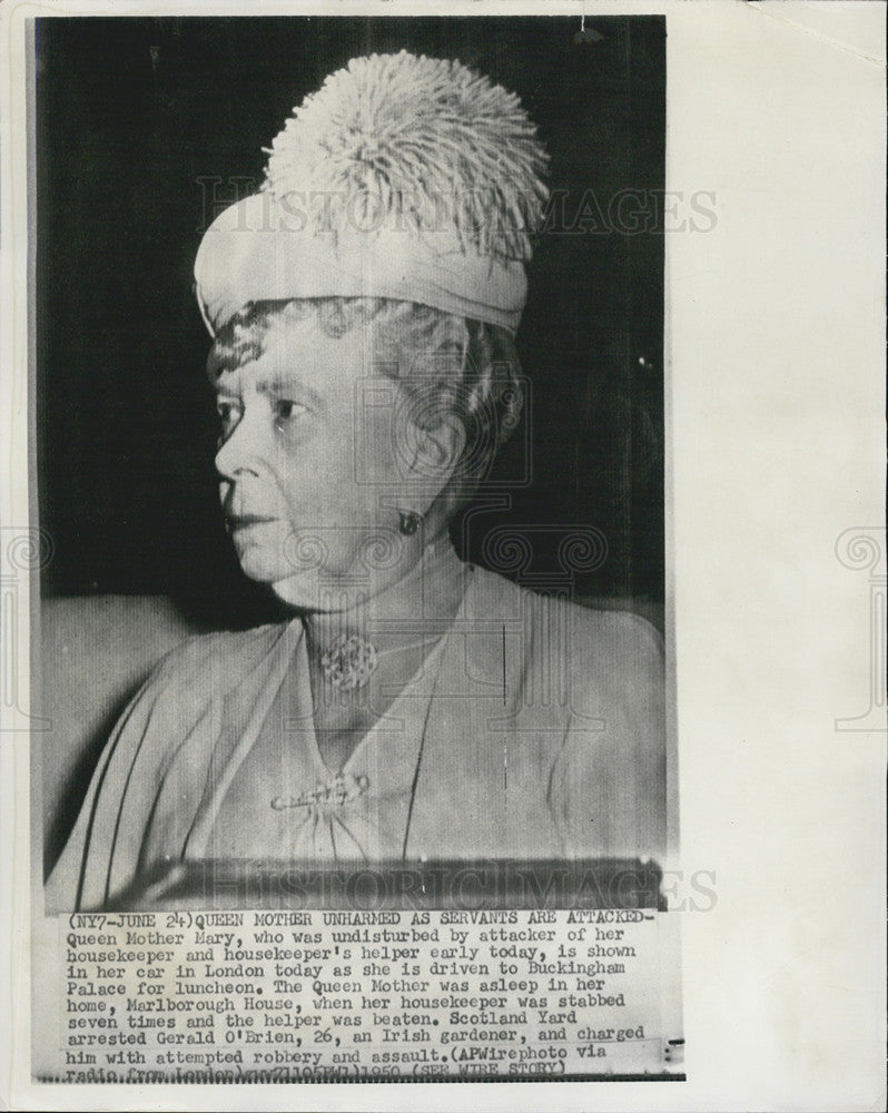 1950 Press Photo Queen Mother Mary London Buckingham Palace Luncheon Marlborough - Historic Images