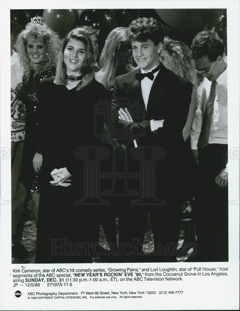 1989 Press Photo Kirk Cameron Actor Lori Loughlin Actress New Year&#39;s Rockin Eve - Historic Images