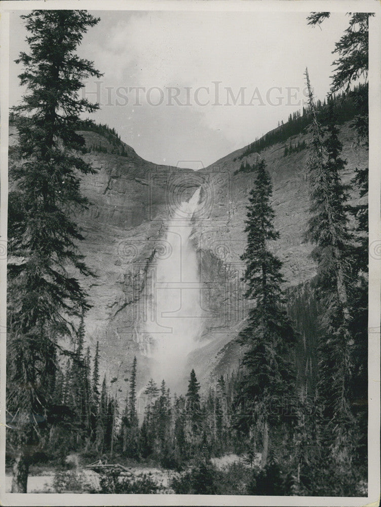 1936 Press Photo Takkakaw Falls 1,200 feet, in Western Canada. - Historic Images