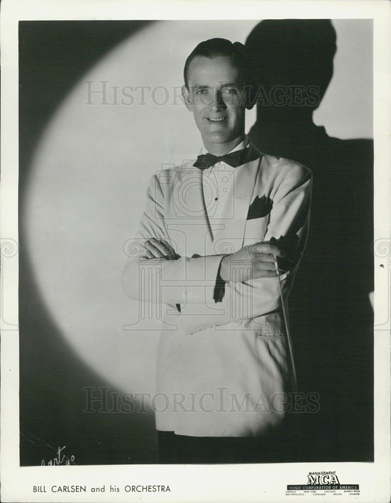 1940 Press Photo Pictured is orchestra conductor Bill Carlsen. - Historic Images