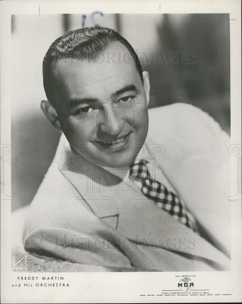 1953 Press Photo Pictured is orchestra conductor Freddy Martin. - Historic Images