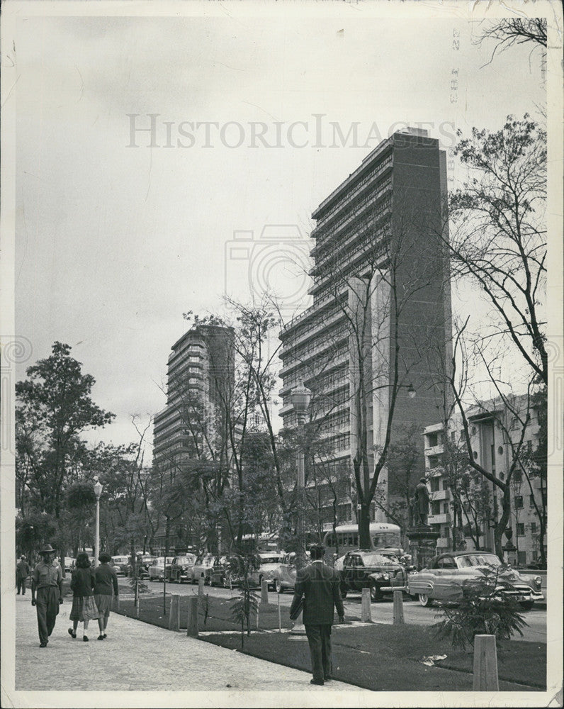 1954 Press Photo Mexico City&#39;s Pasea Avenue - aka the &quot;Champs d&#39;Elysees&quot; - Historic Images