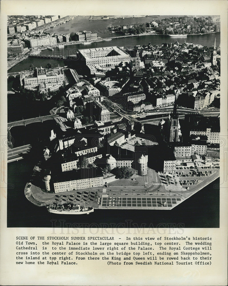 1934 Press Photo Aerial view of Stockholm&#39;s historic Old Town - Historic Images