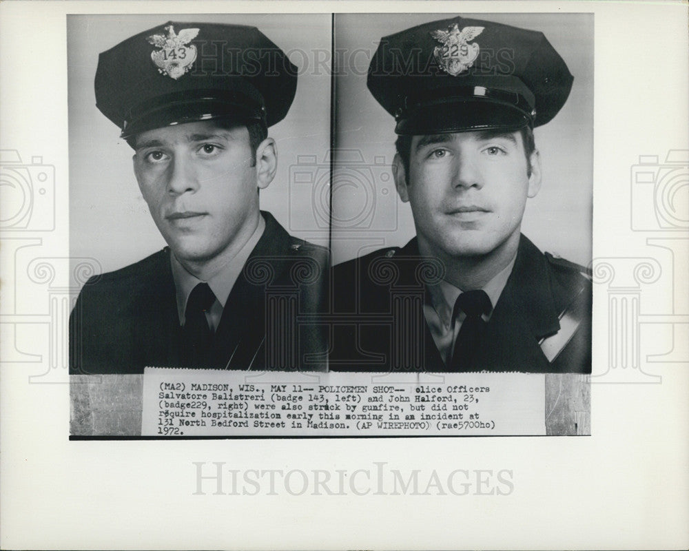 1972 Press Photo Madison Wisc Police Officers Killed Balistreri &amp; Halfors - Historic Images