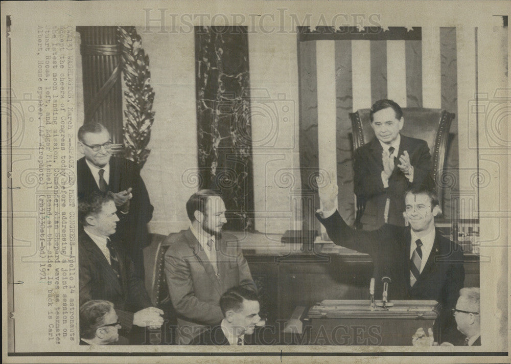 1971 Press Photo Apollo 14 Astronauts Accept Cheer Congress Alan Shepard Stuart - Historic Images