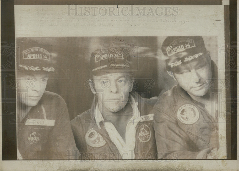 1971 Press Photo Apollo 14 Astronauts Alan Shepard Edgar Mitchell Stuart Roosa - Historic Images