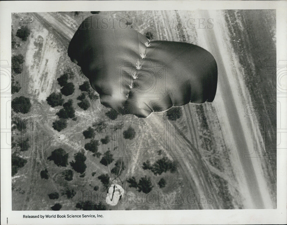 1967 Press Photo A bat shaped Parawing glides to touchdown at Ft. Hood. - Historic Images