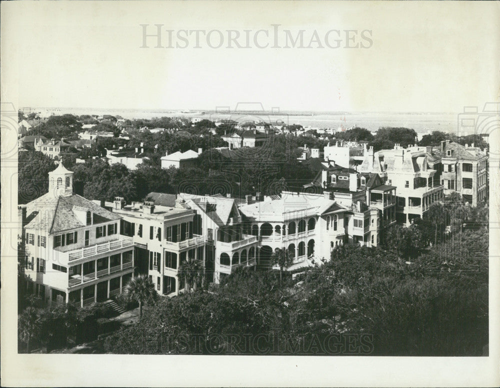 Press Photo Aerial View Charleston South Carolina Old Historic District - Historic Images