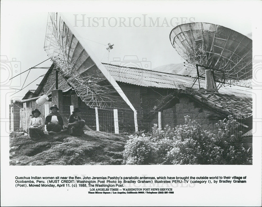 Press Photo Pastor John Pashby's Antennas Bring World to Quechua Indians - Historic Images