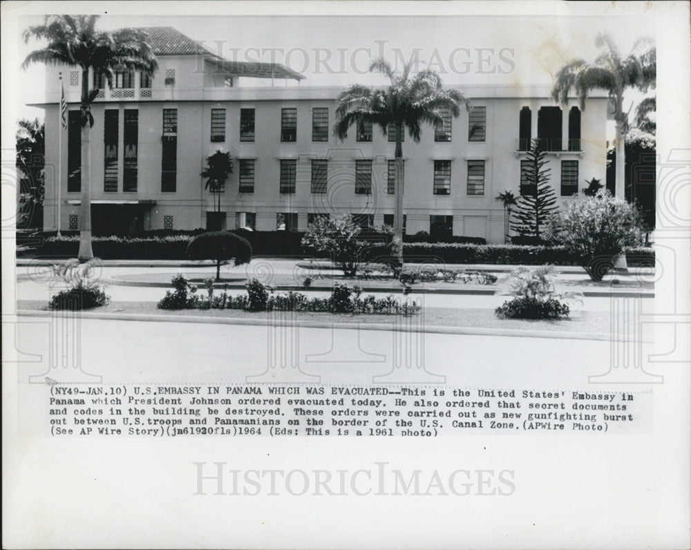 1964 Press Photo United States Embassy in Panama - Historic Images