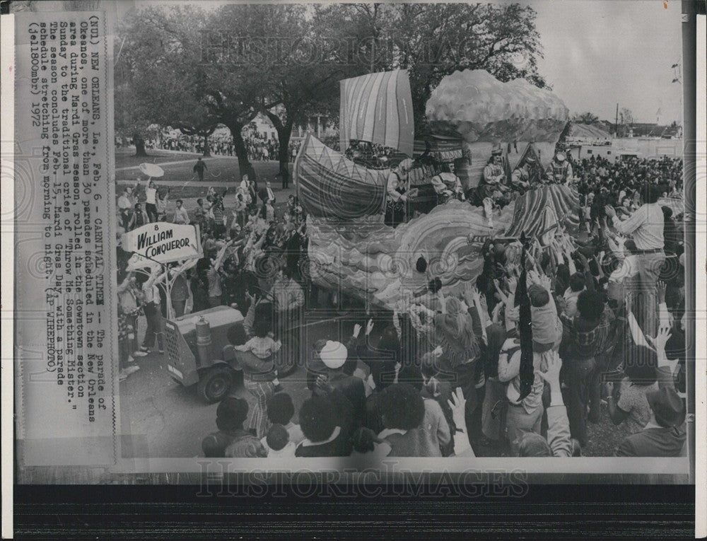 1972 Press Photo Parade Okeanos New Orleans Mardi Gras - Historic Images