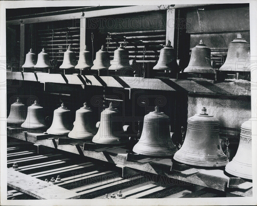 Press Photo Part of the battery of 53 bells in the Ottawa carillon, Canada - Historic Images