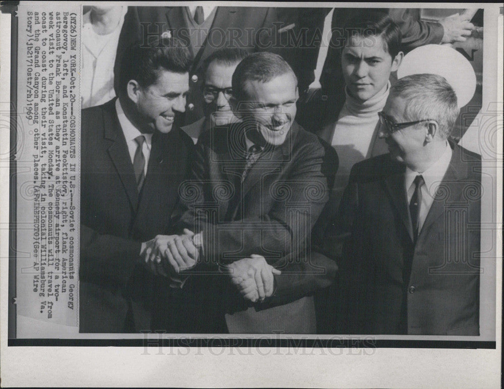 1969 Press Photo cosmonauts Konstantin Feoktistov &amp; Maj Gen Georgy Berogovoy - Historic Images