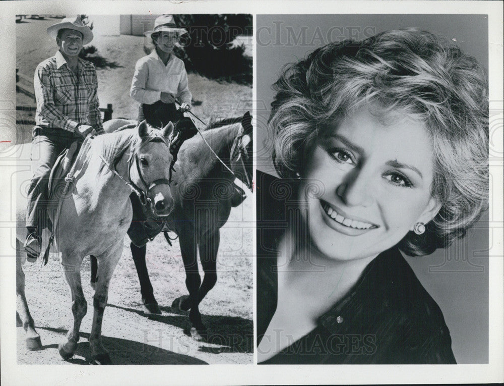 1981 Press Photo Journalist Barbara Walter Interviews Ronald And Nancy Reagan - Historic Images