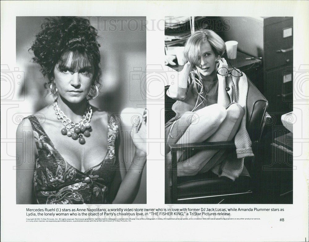 1991 Press Photo Actresses Mercedes Ruehl And Amanda Plummer  &quot;The Fisher King&quot; - Historic Images