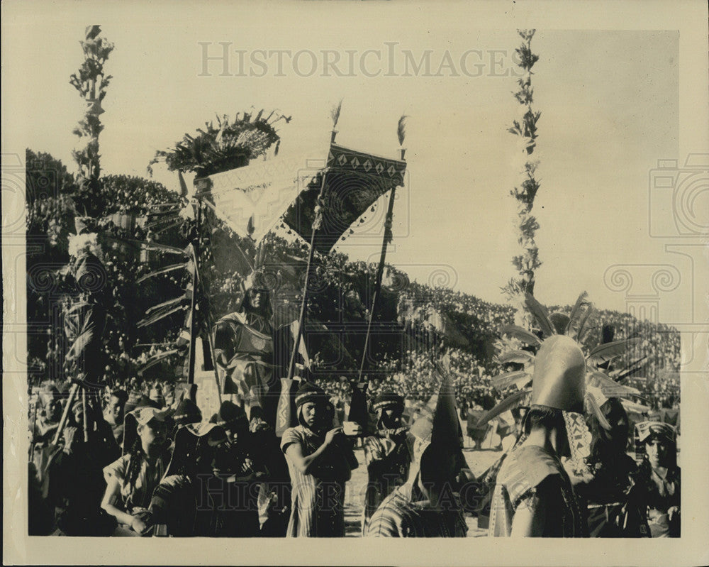 1964 Press Photo Inti Rami Inca Ritual  tourist attraction sun worship marking - Historic Images