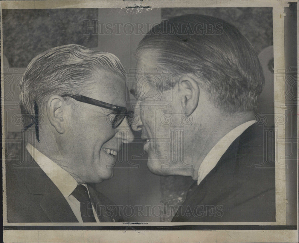 1967 Press Photo Sen George Murphy Gov George Romney At Rep Coordinating Committ - Historic Images