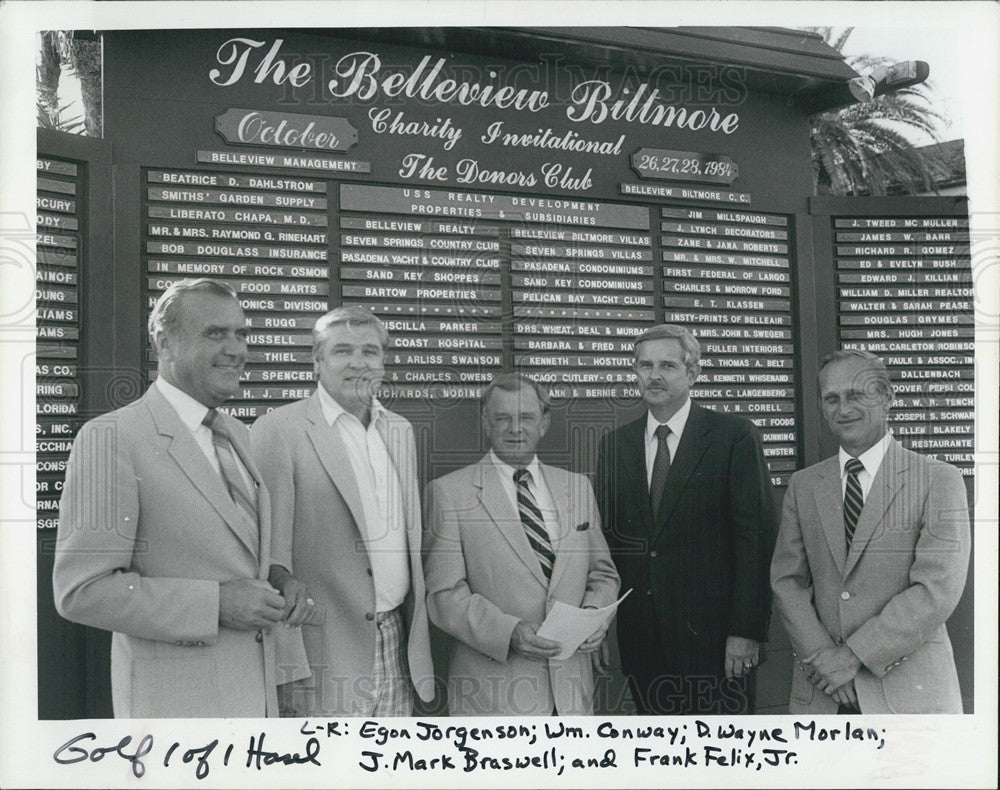 1984 Press Photo Belleview Biltmore Charity Invitational Gofl Officials - Historic Images