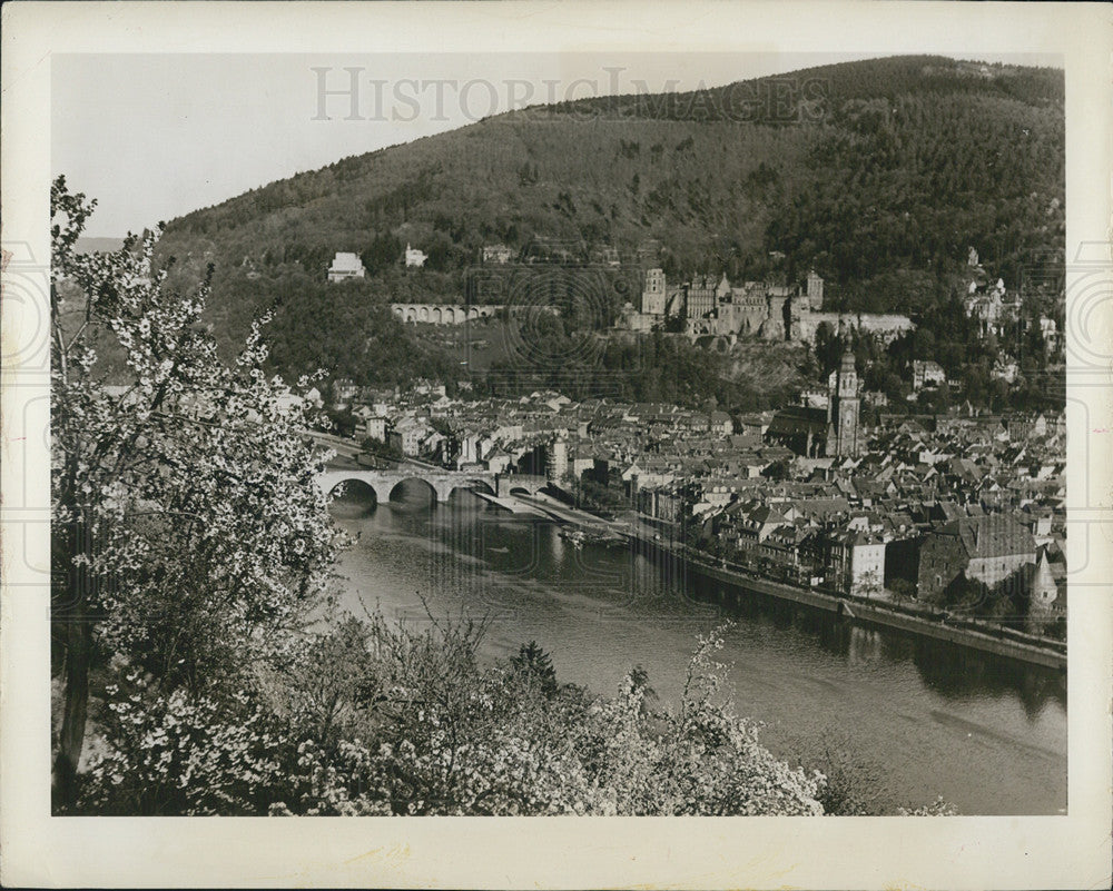 1929 Press Photo Beauty of Germany Countryside Disguises Polluted Rhine River - Historic Images