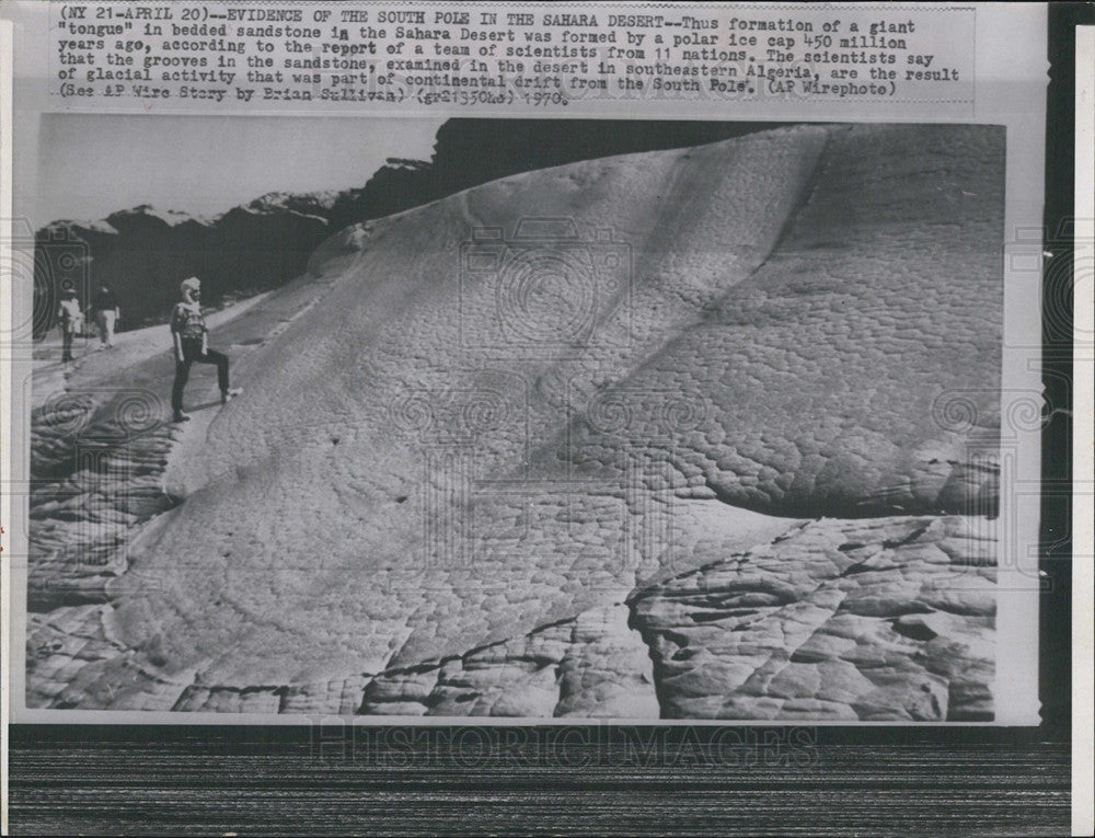 1970 Press Photo Sandstone deposit in Sahara Desert - Historic Images