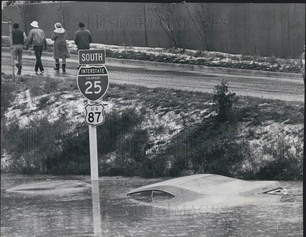 1969 Press Photo Interstate 25 Flooded - Historic Images