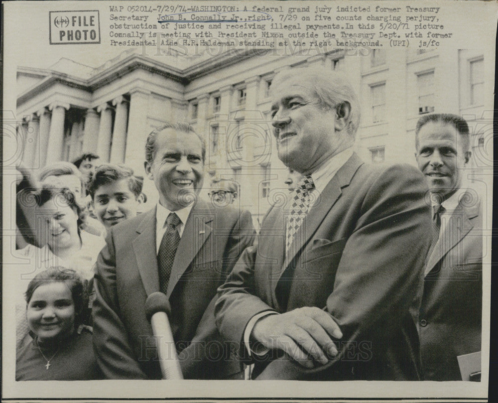 1974 Press Photo US Treasury Secretary John B. Connally Jr./Richard Nixon - Historic Images