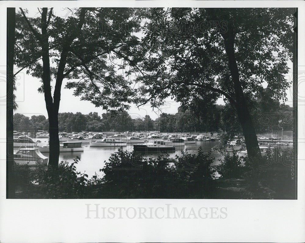 1969 Press Photo Boats fill Chicago Harbor - Historic Images