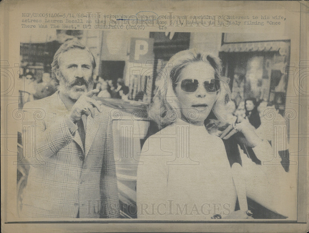 1968 Press Photo Jason Robards Jr./Actor/Lauren Bacall/Actress/Model - Historic Images