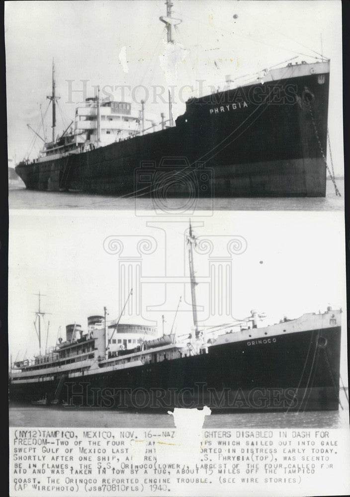 1940 Press Photo SS Phrygia at the Gulf of Mexico - Historic Images