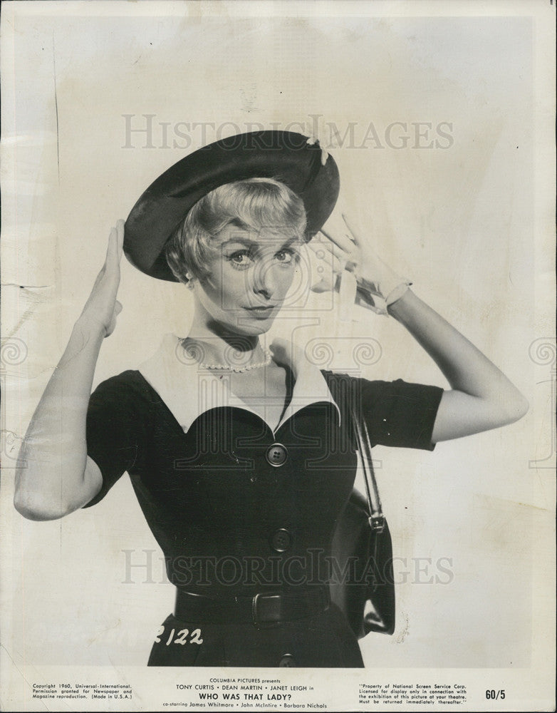 1960 Press Photo Janet Leigh in Who Was That Lady - Historic Images