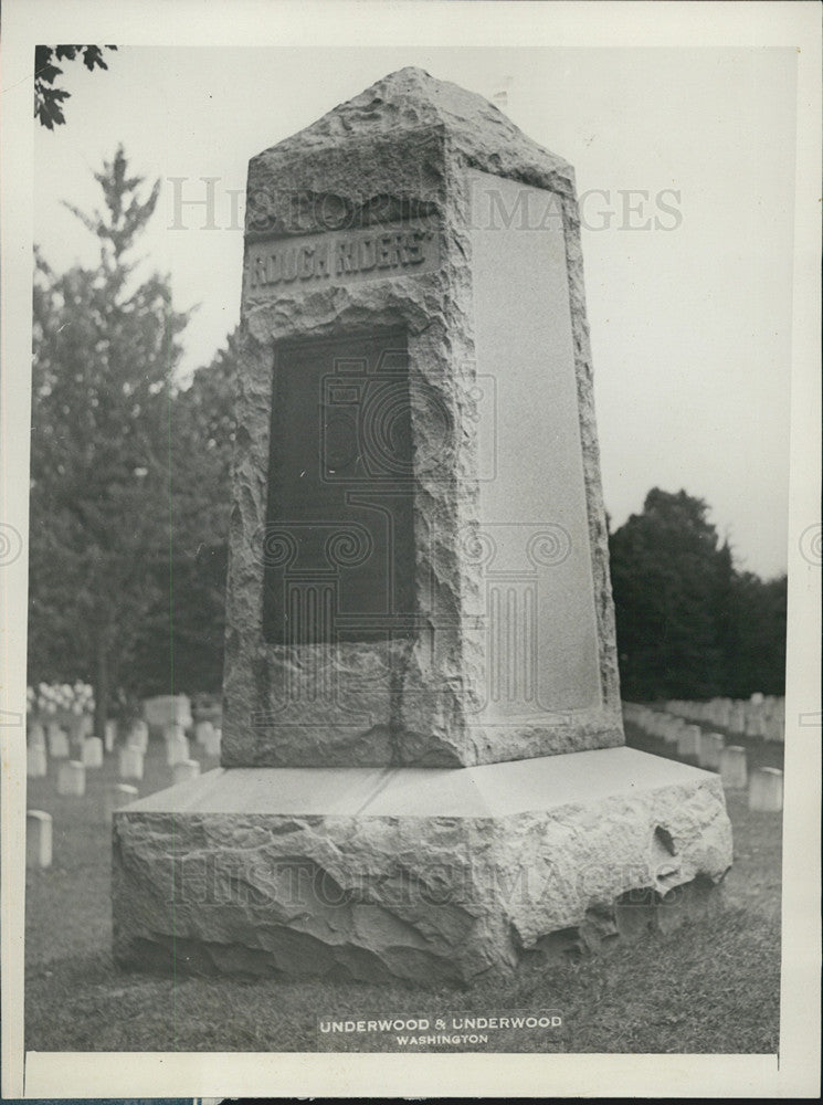 Press Photo Rough Riders Memorial Marker Arlington National Cemetery - Historic Images