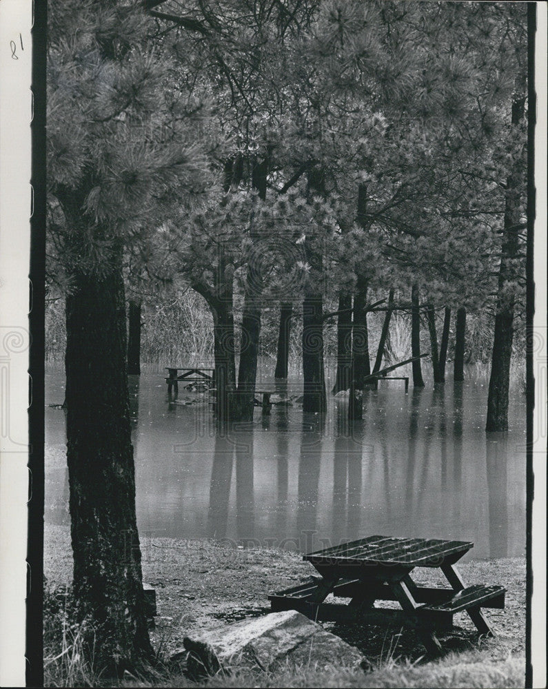 1969 Press Photo Park Area Flooded Bear Creek Kittredge Jefferson County - Historic Images